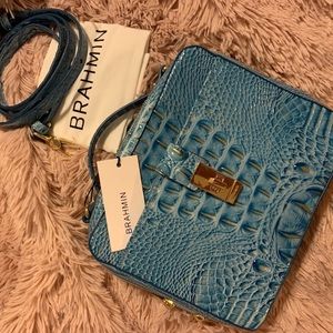 NWT Brahmin Evie Textured Leather Cerulean